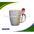 300ml ceramic mug with spoon in handle